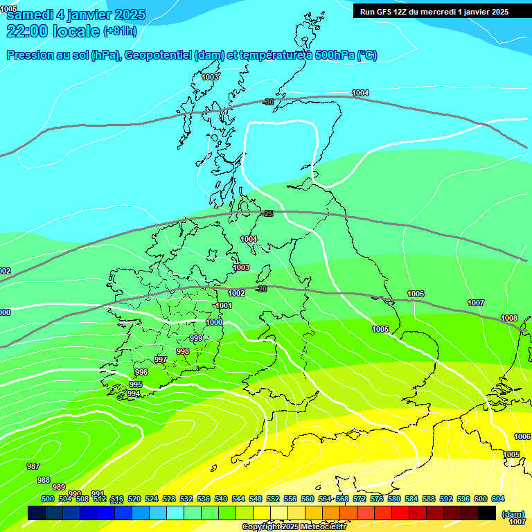 Modele GFS - Carte prvisions 