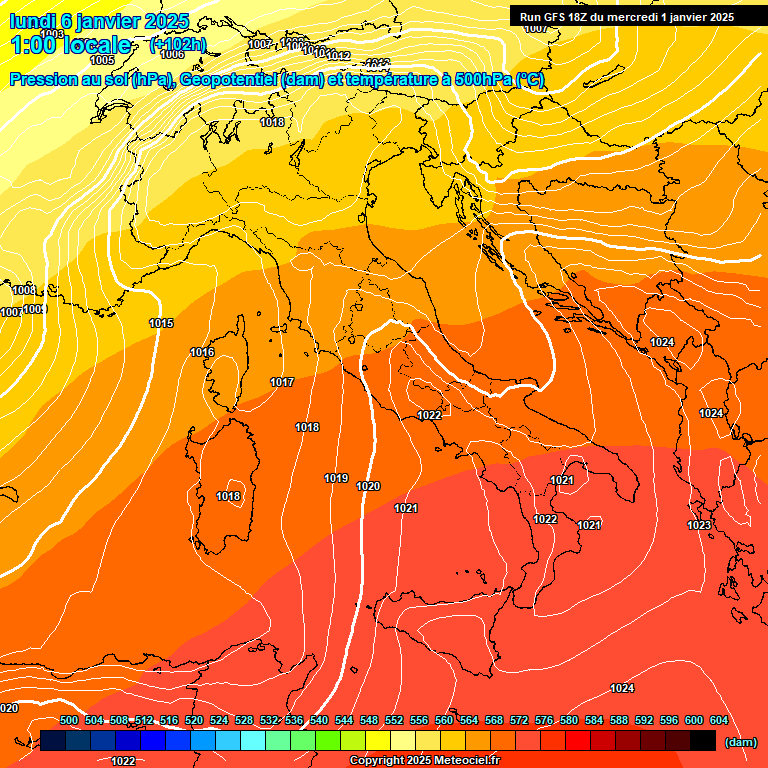 Modele GFS - Carte prvisions 