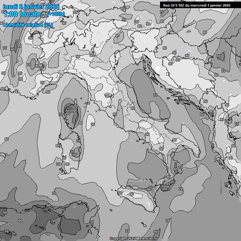 Modele GFS - Carte prvisions 