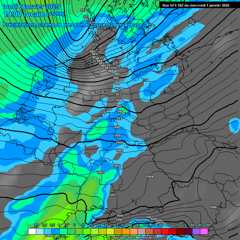 Modele GFS - Carte prvisions 