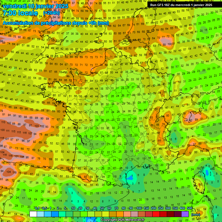 Modele GFS - Carte prvisions 