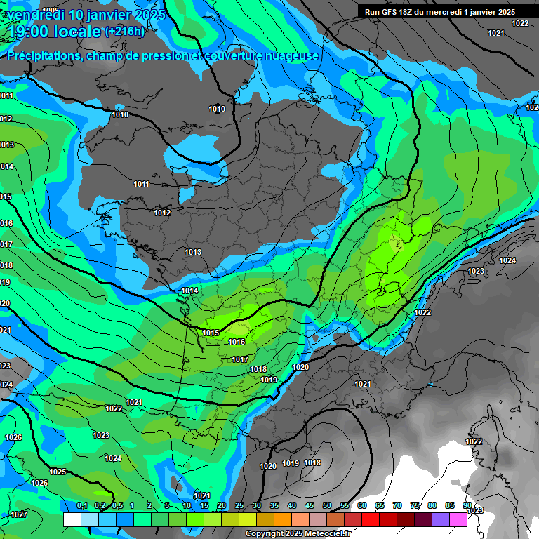 Modele GFS - Carte prvisions 