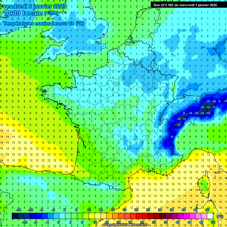 Modele GFS - Carte prvisions 