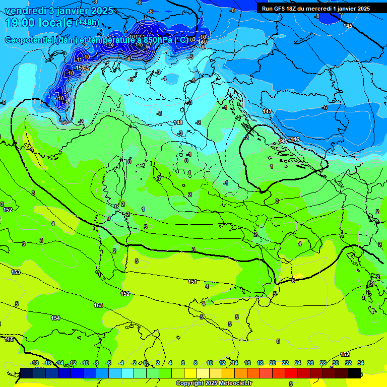 Modele GFS - Carte prvisions 