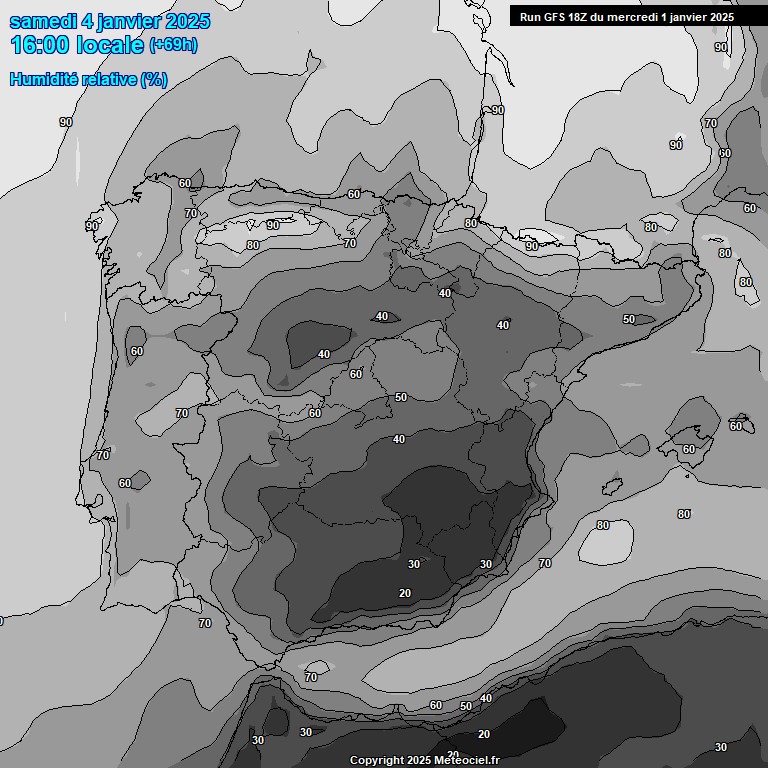 Modele GFS - Carte prvisions 