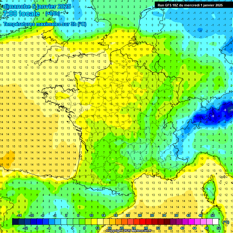 Modele GFS - Carte prvisions 