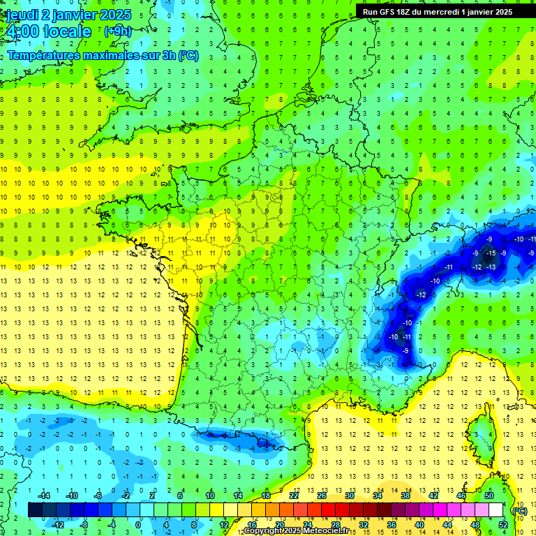 Modele GFS - Carte prvisions 