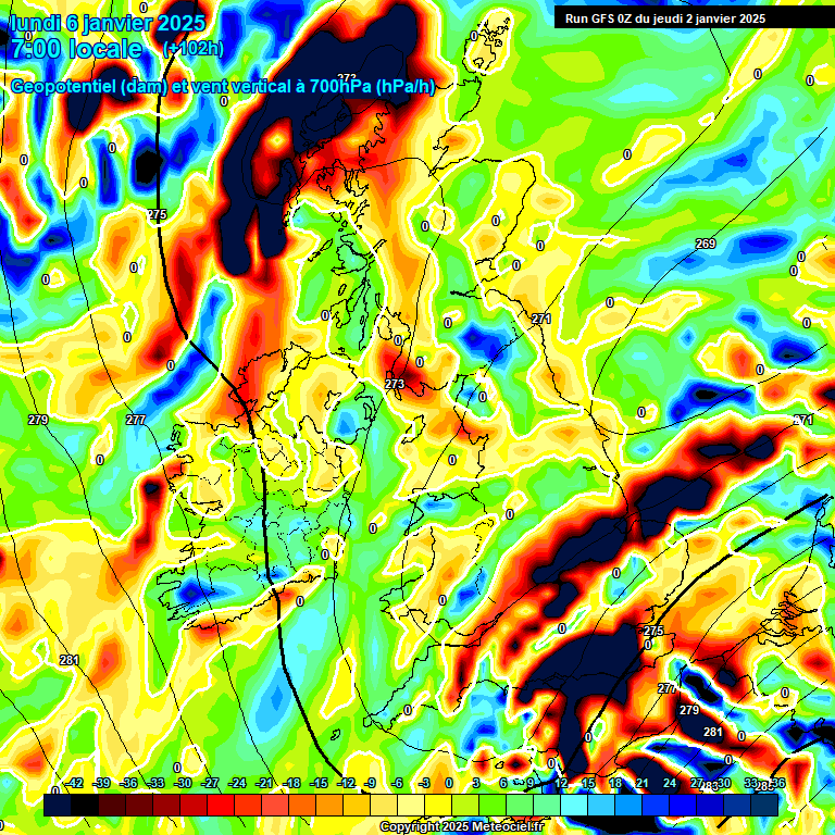 Modele GFS - Carte prvisions 