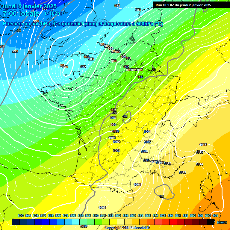 Modele GFS - Carte prvisions 