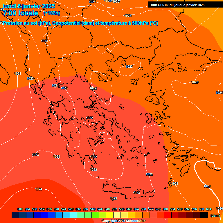 Modele GFS - Carte prvisions 