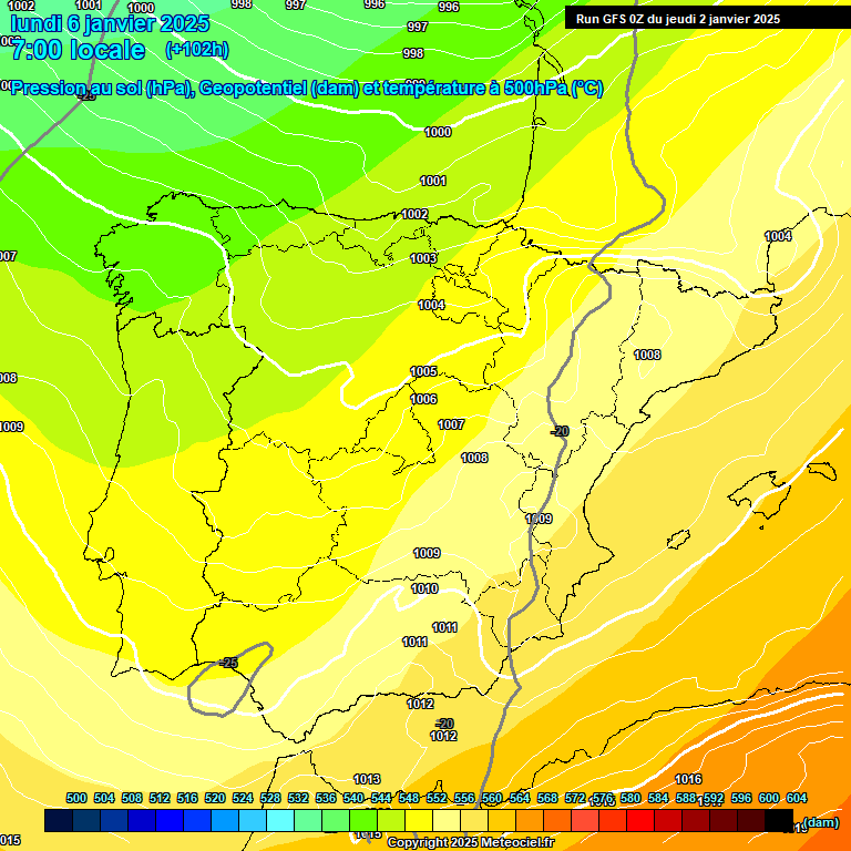 Modele GFS - Carte prvisions 