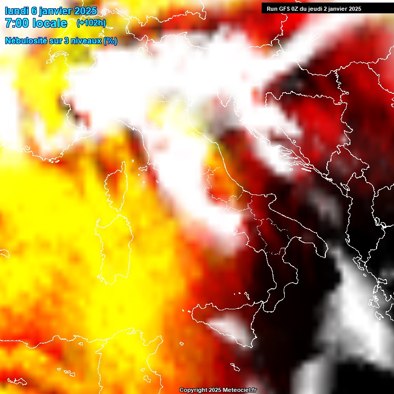 Modele GFS - Carte prvisions 