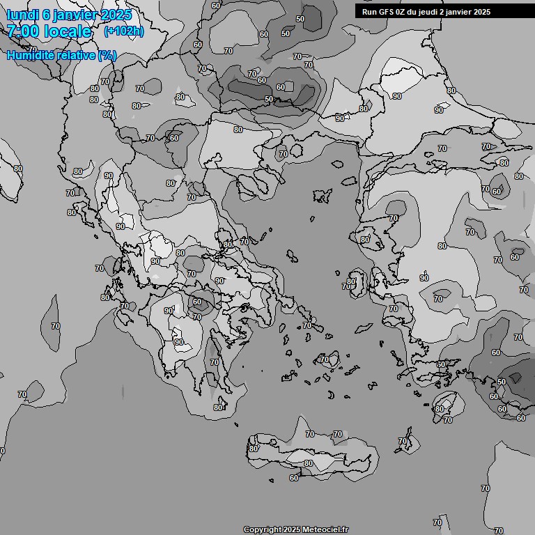 Modele GFS - Carte prvisions 