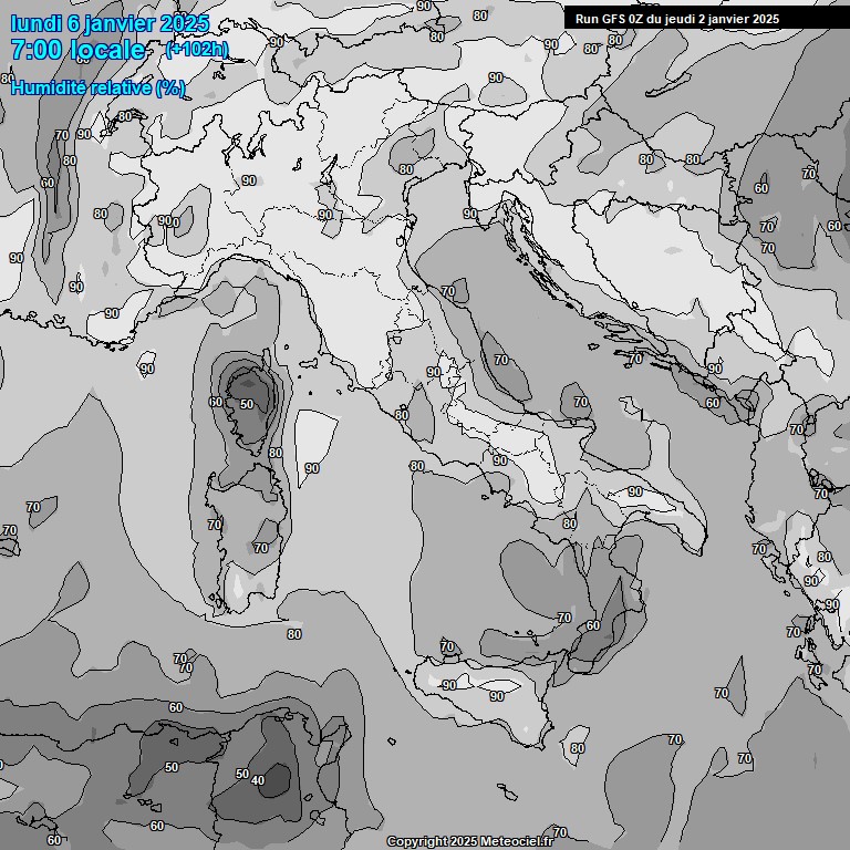 Modele GFS - Carte prvisions 