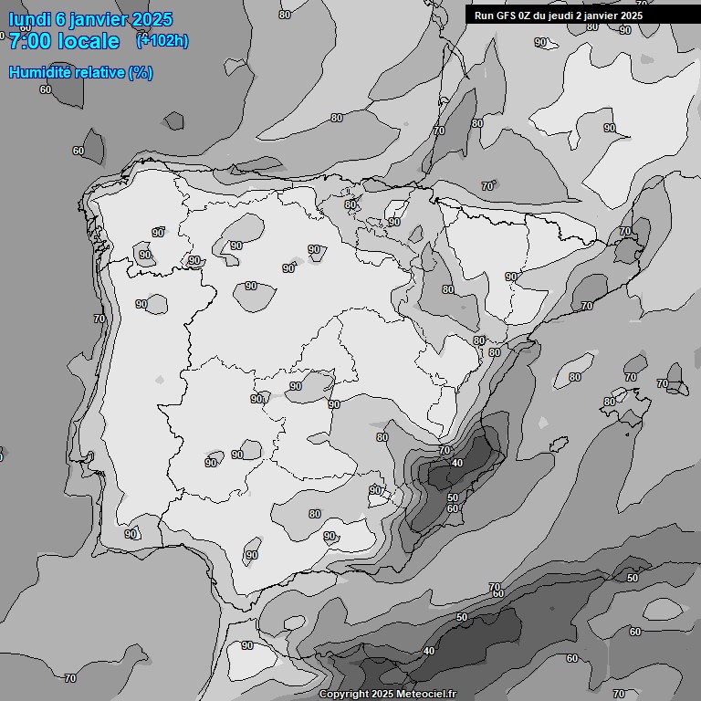 Modele GFS - Carte prvisions 