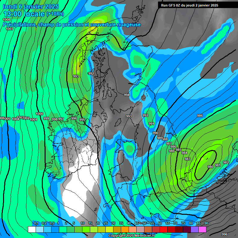 Modele GFS - Carte prvisions 