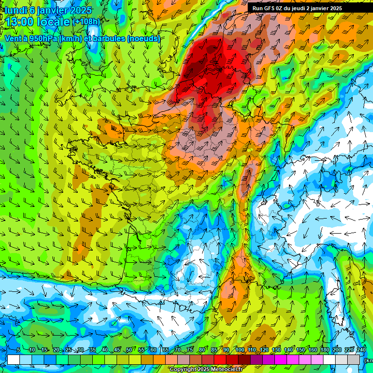 Modele GFS - Carte prvisions 