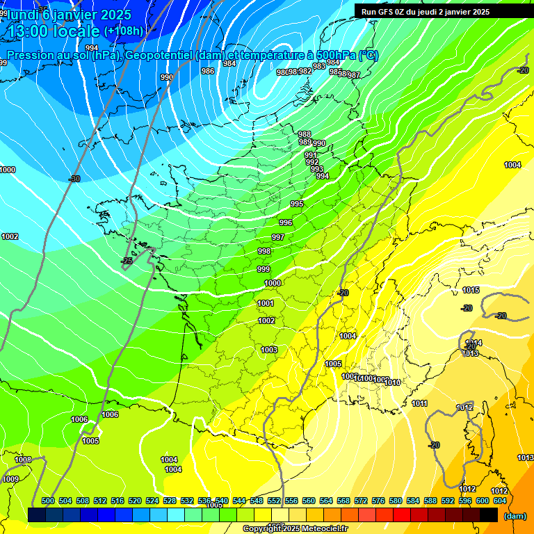 Modele GFS - Carte prvisions 