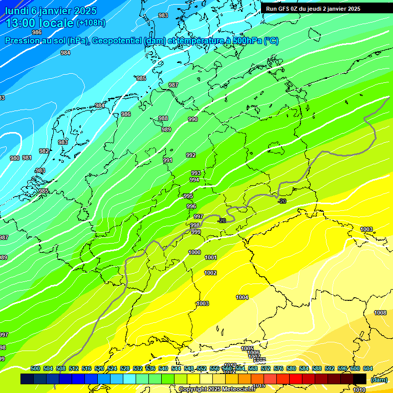 Modele GFS - Carte prvisions 