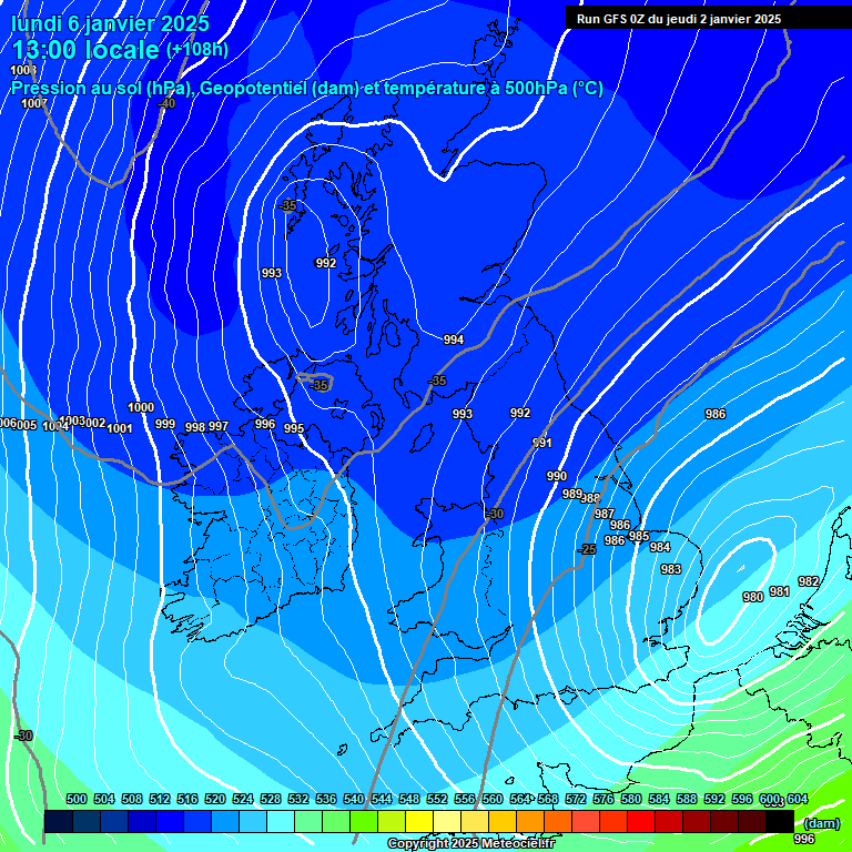 Modele GFS - Carte prvisions 