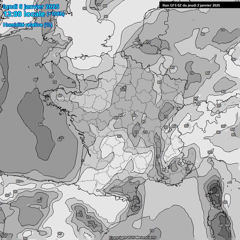 Modele GFS - Carte prvisions 