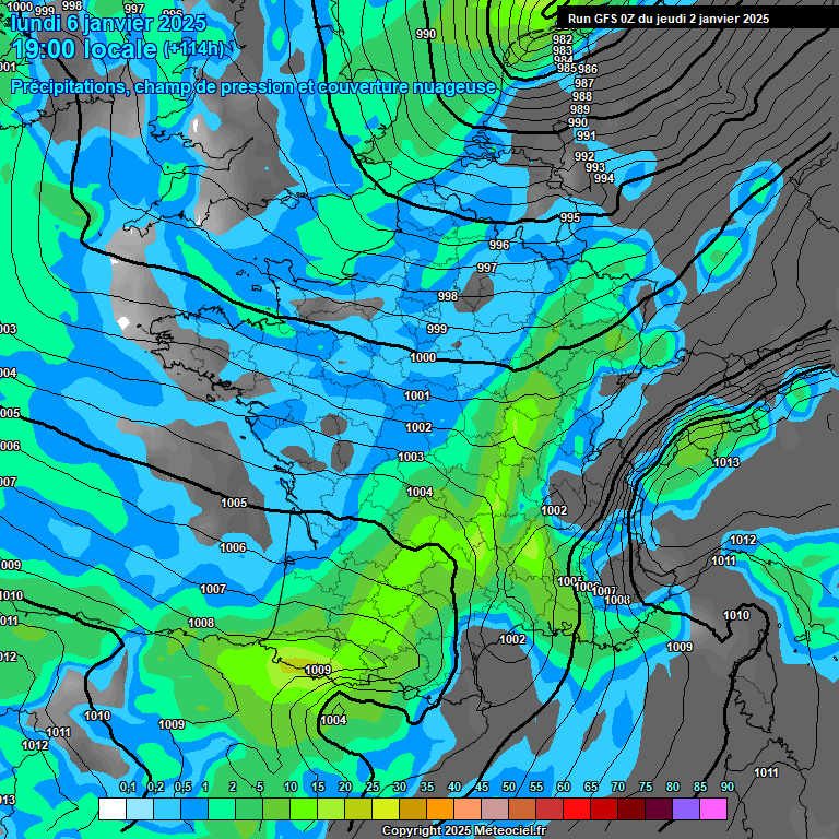 Modele GFS - Carte prvisions 