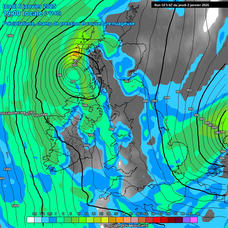 Modele GFS - Carte prvisions 