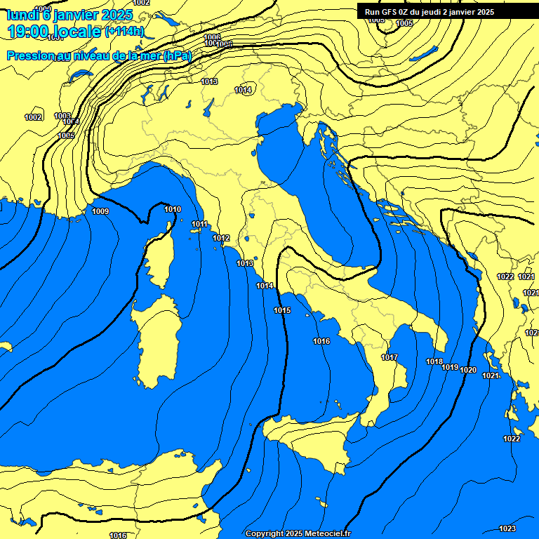 Modele GFS - Carte prvisions 