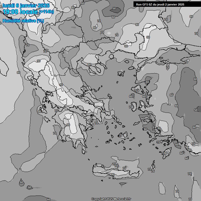 Modele GFS - Carte prvisions 