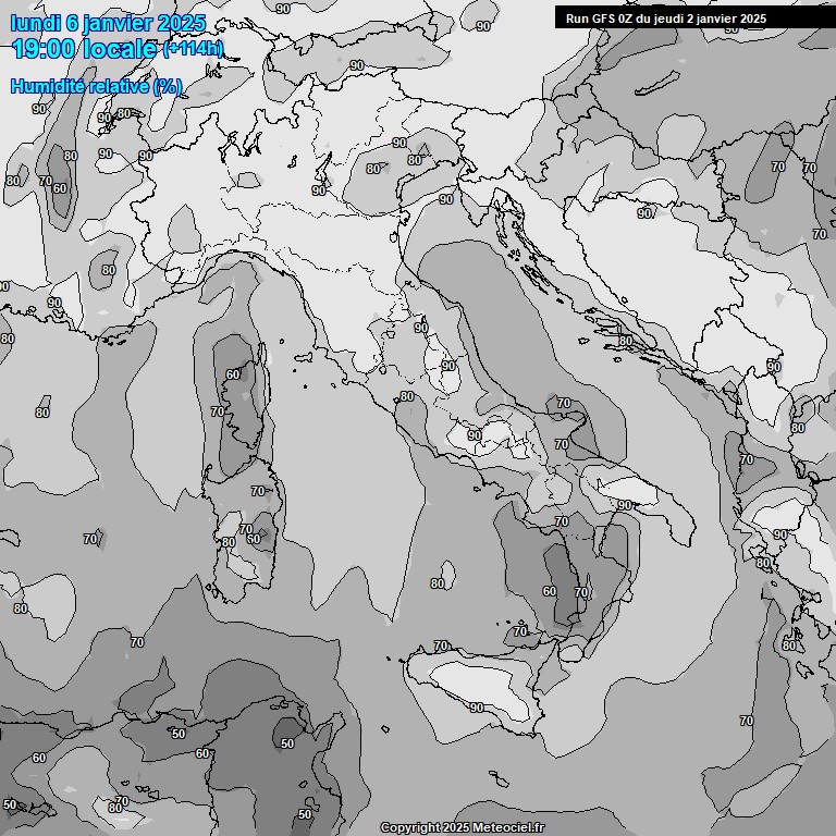 Modele GFS - Carte prvisions 