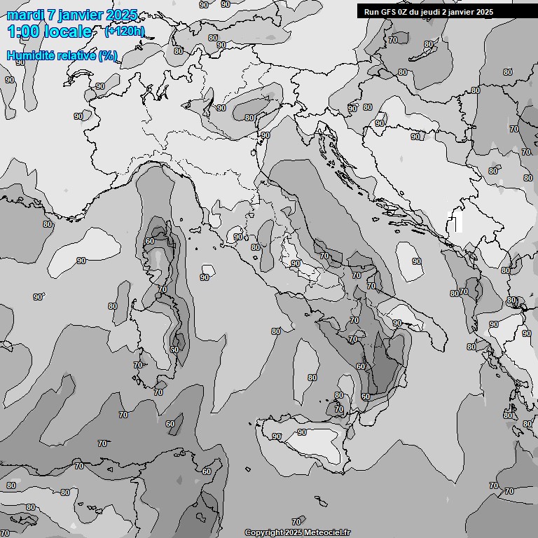 Modele GFS - Carte prvisions 