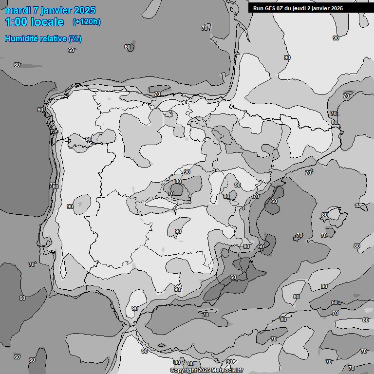 Modele GFS - Carte prvisions 