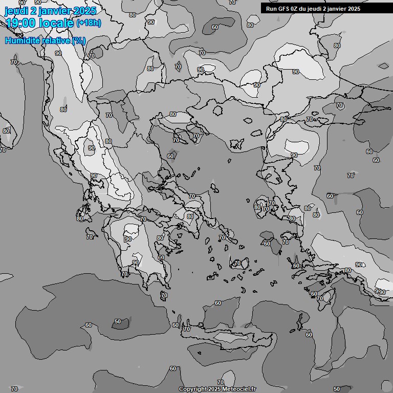 Modele GFS - Carte prvisions 