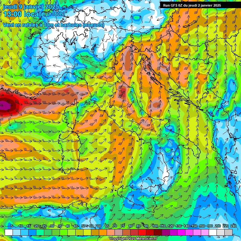 Modele GFS - Carte prvisions 