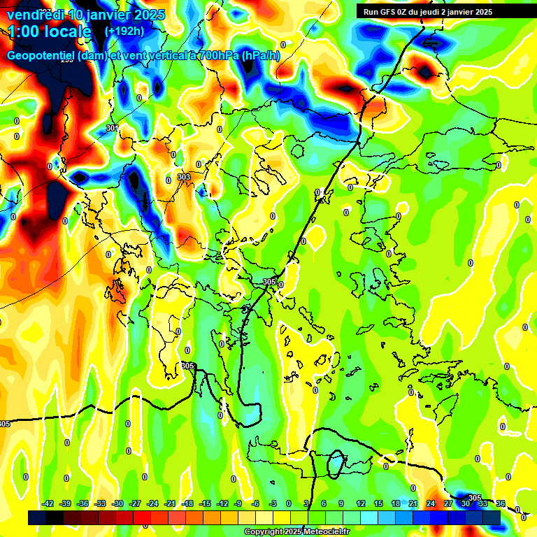 Modele GFS - Carte prvisions 