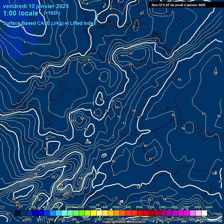 Modele GFS - Carte prvisions 