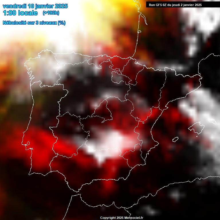 Modele GFS - Carte prvisions 