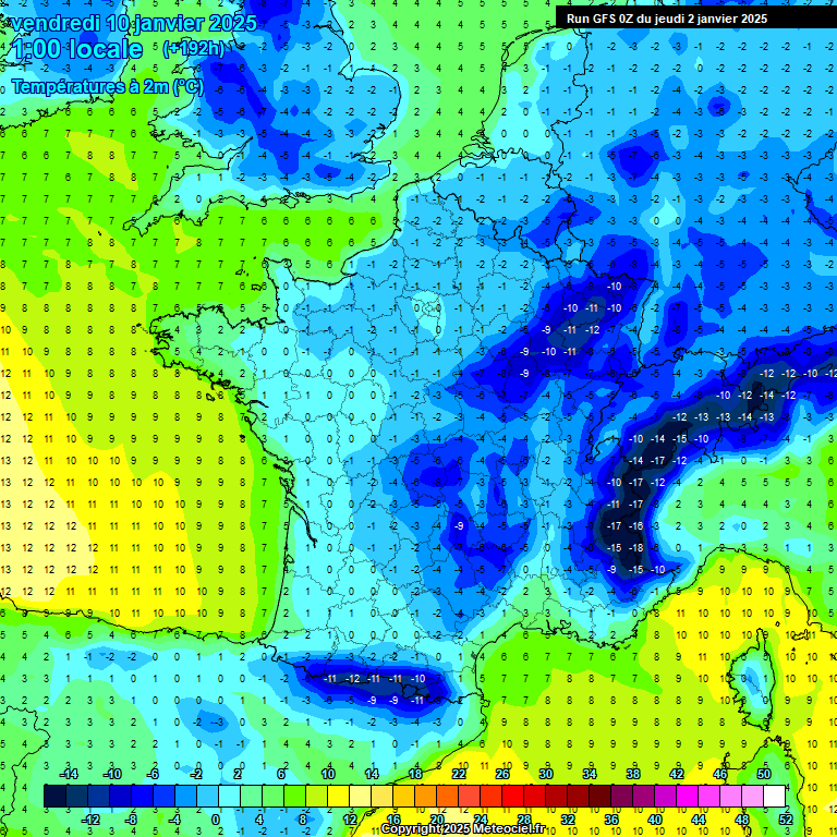 Modele GFS - Carte prvisions 