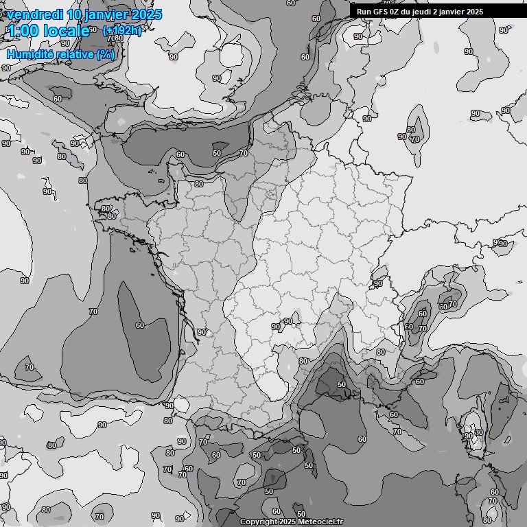 Modele GFS - Carte prvisions 