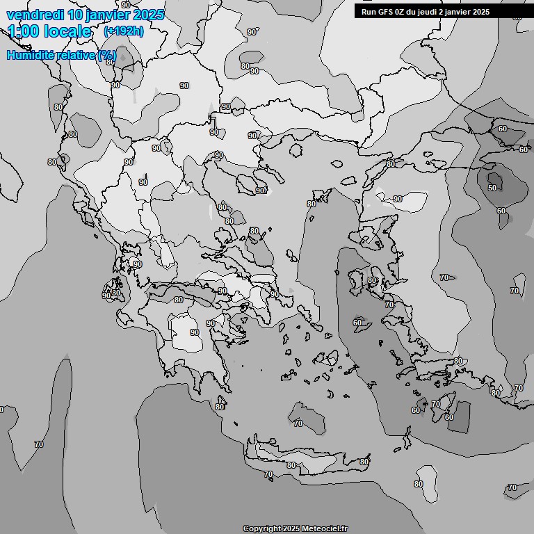 Modele GFS - Carte prvisions 