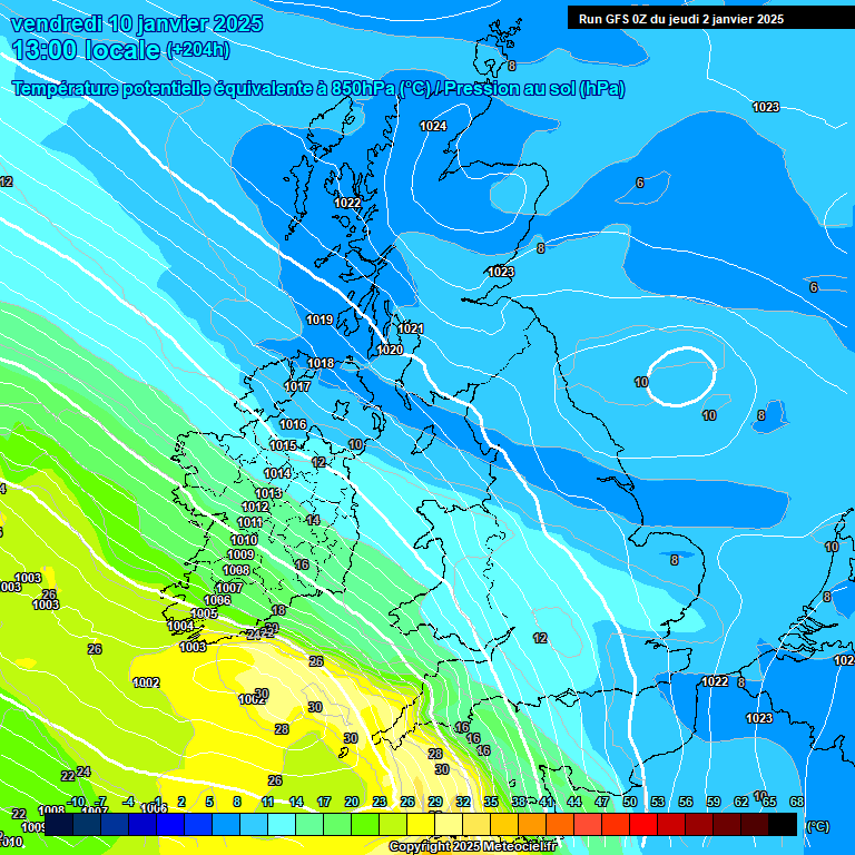 Modele GFS - Carte prvisions 