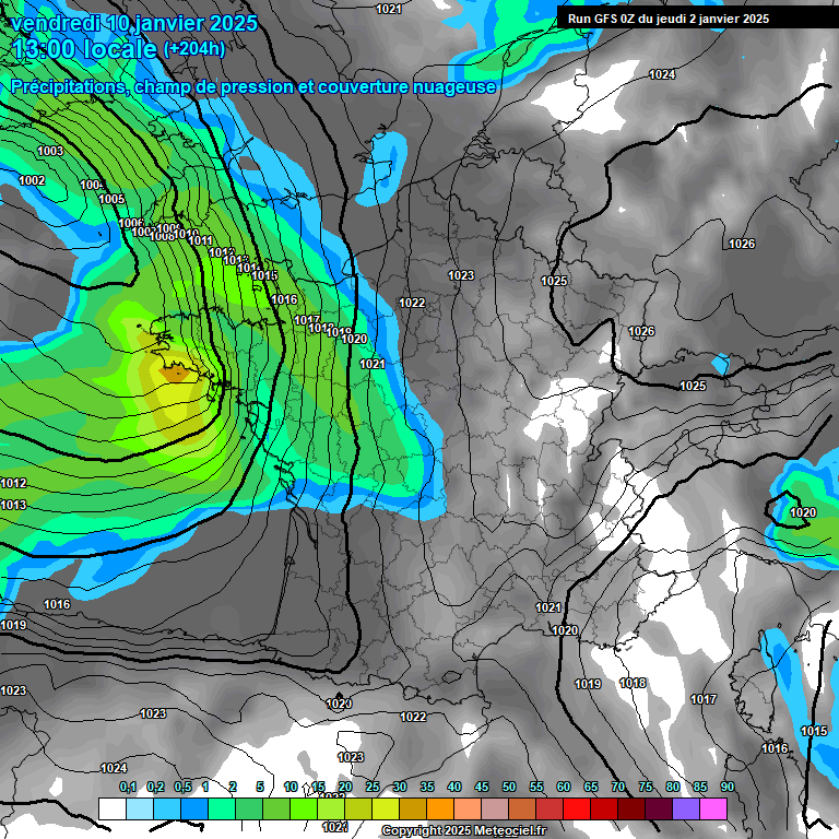 Modele GFS - Carte prvisions 