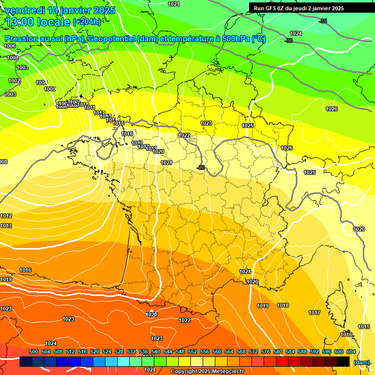 Modele GFS - Carte prvisions 