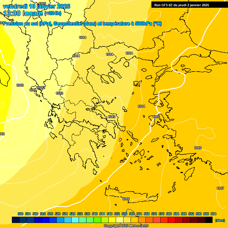 Modele GFS - Carte prvisions 