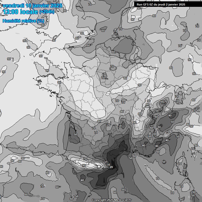 Modele GFS - Carte prvisions 