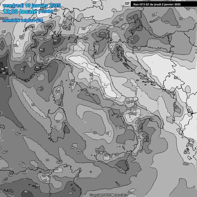 Modele GFS - Carte prvisions 