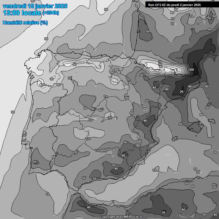 Modele GFS - Carte prvisions 