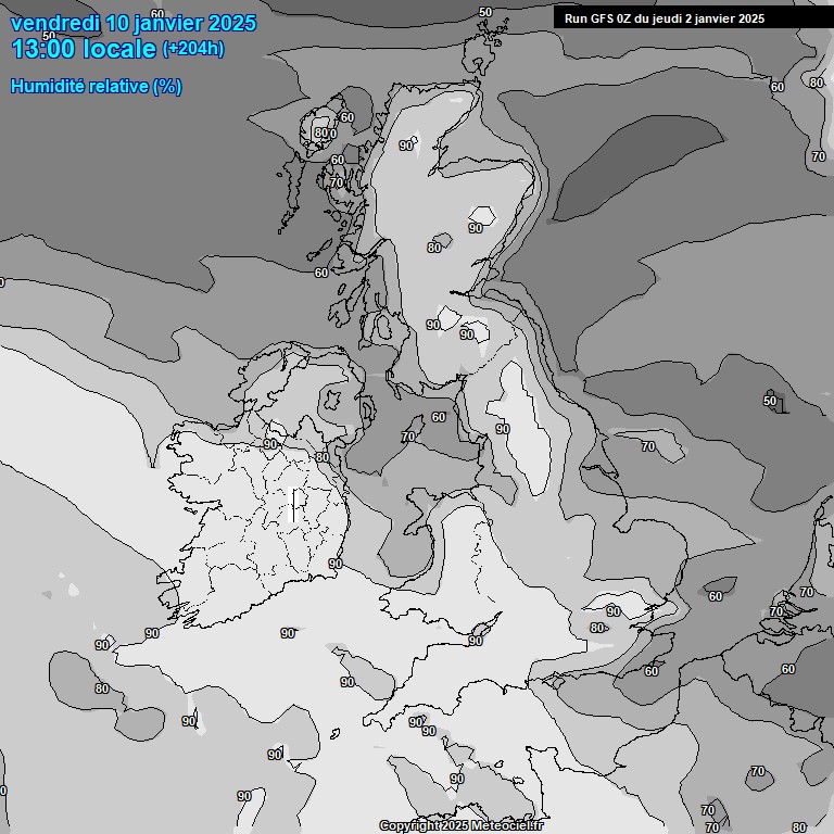 Modele GFS - Carte prvisions 