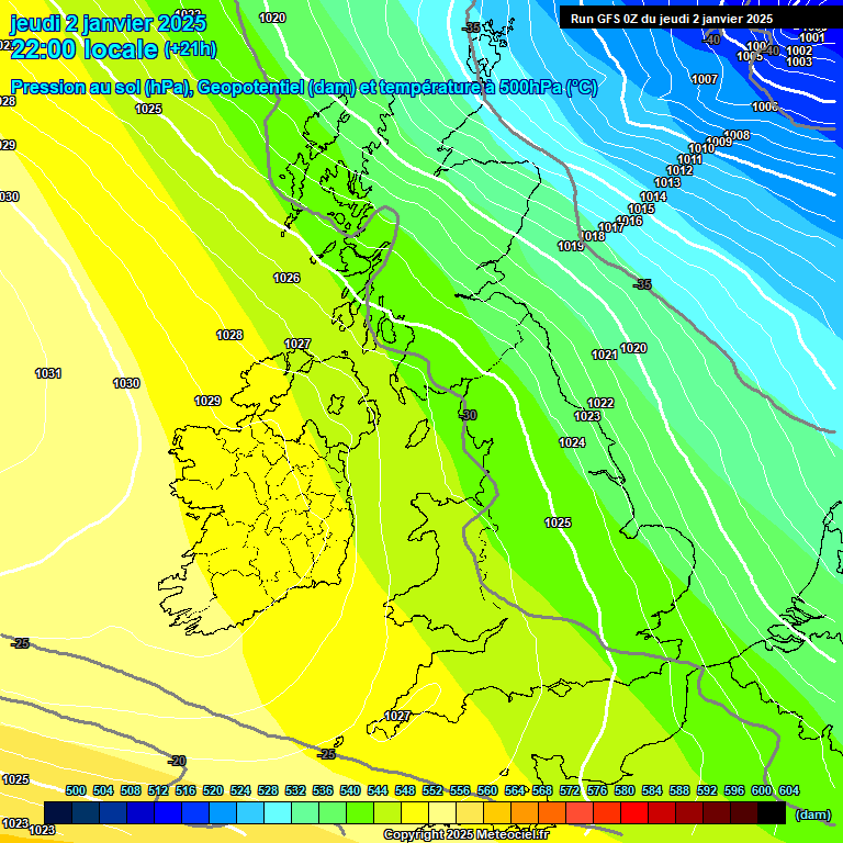 Modele GFS - Carte prvisions 