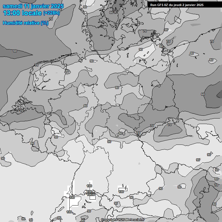 Modele GFS - Carte prvisions 